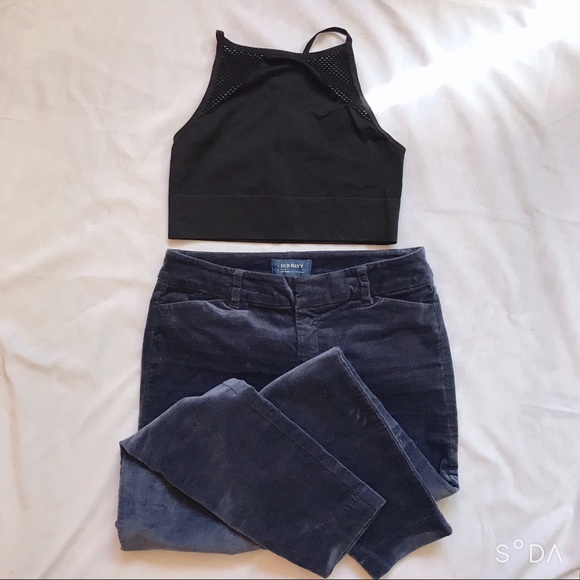 Pants - Blue velvet pants